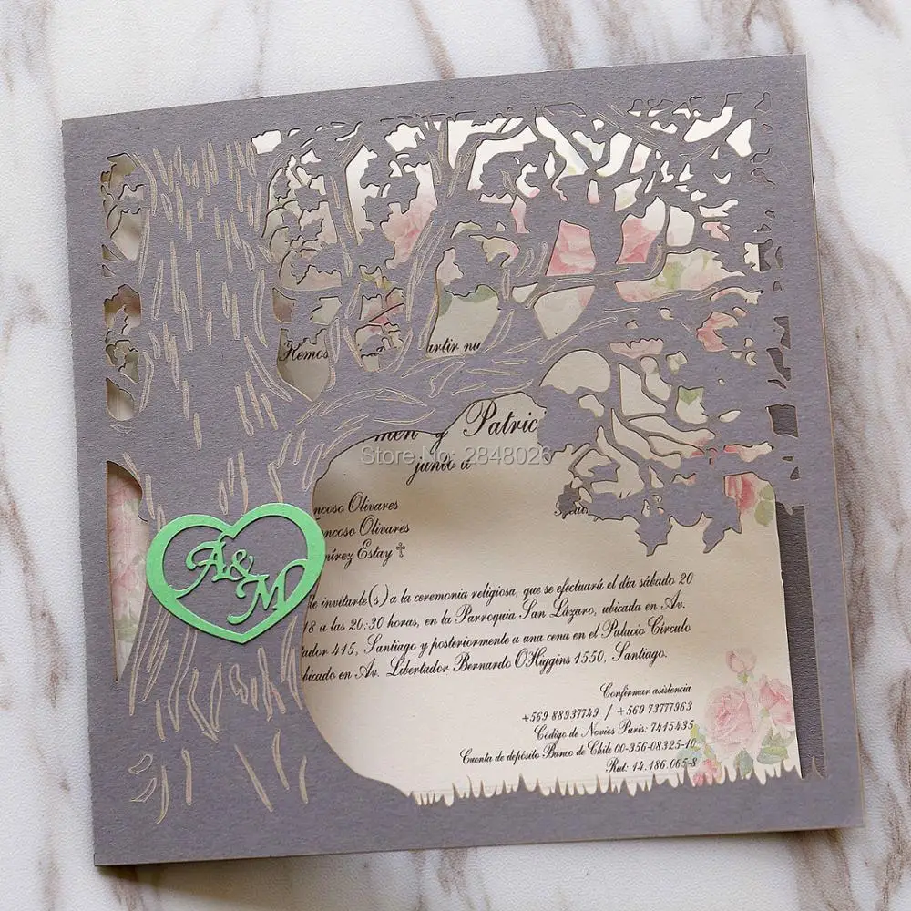 Laser Cut Tree Wedding Invitations 5