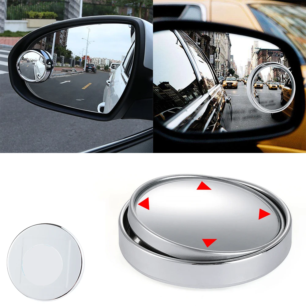 

1PC Car Vehicle Side Blindspot Auto 360 Wide Angle Round Convex Mirror Blind Spot Mirror Wide RearView Mirror Small Round Mirror