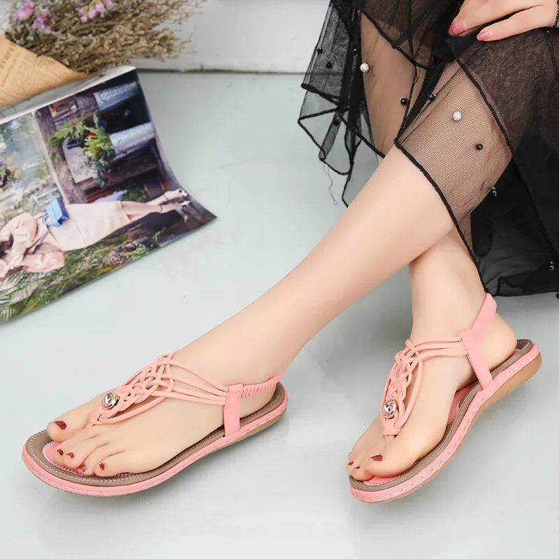 

Women's sandals waterproof platform rhinestones flat sandals summer open toe beach shoes women's casual sandals