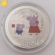 

2019 Gold Pig Commemorative Coin Year of Pig Good luck 999.Silver plated Cartoon Coins Collectibles New Year Gift New style