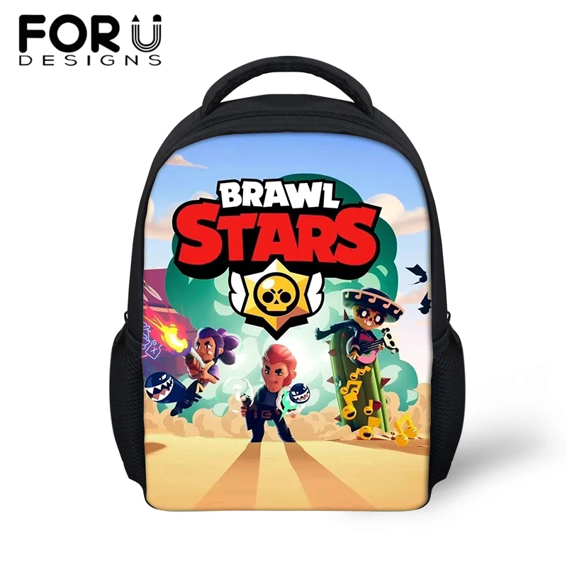 

Brawl Stars Printing Small School Bag For Baby Boy Girl 12 inch Black Soft Backpack Children Kids Bookbag Kindergarten Schoolbag