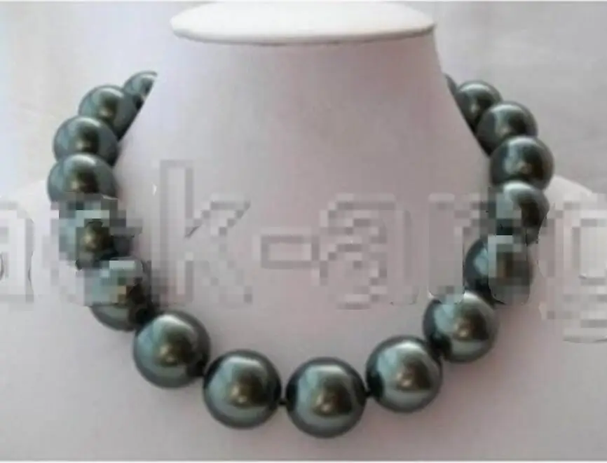 

Hot sale new Style >>>>>South 14m Black Sea Shell Pearl Necklace 18 inch AAAA