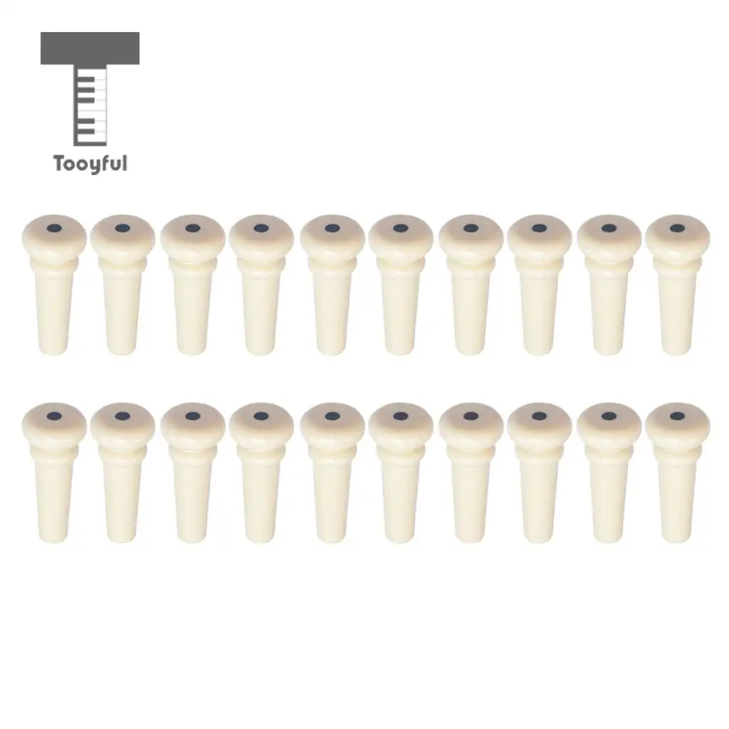 20pcs Acoustic Folk Guitar Plastic Endpins with Dot Inlay Black