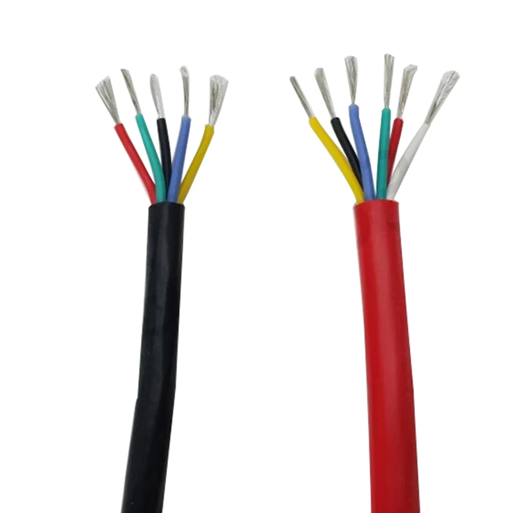 

Outdoor Cold and High Temperature Resistant Wire Special Soft Silicone Wire 5core 0.3/0.5 /0.75/ 1 Square -60 Degree Cable