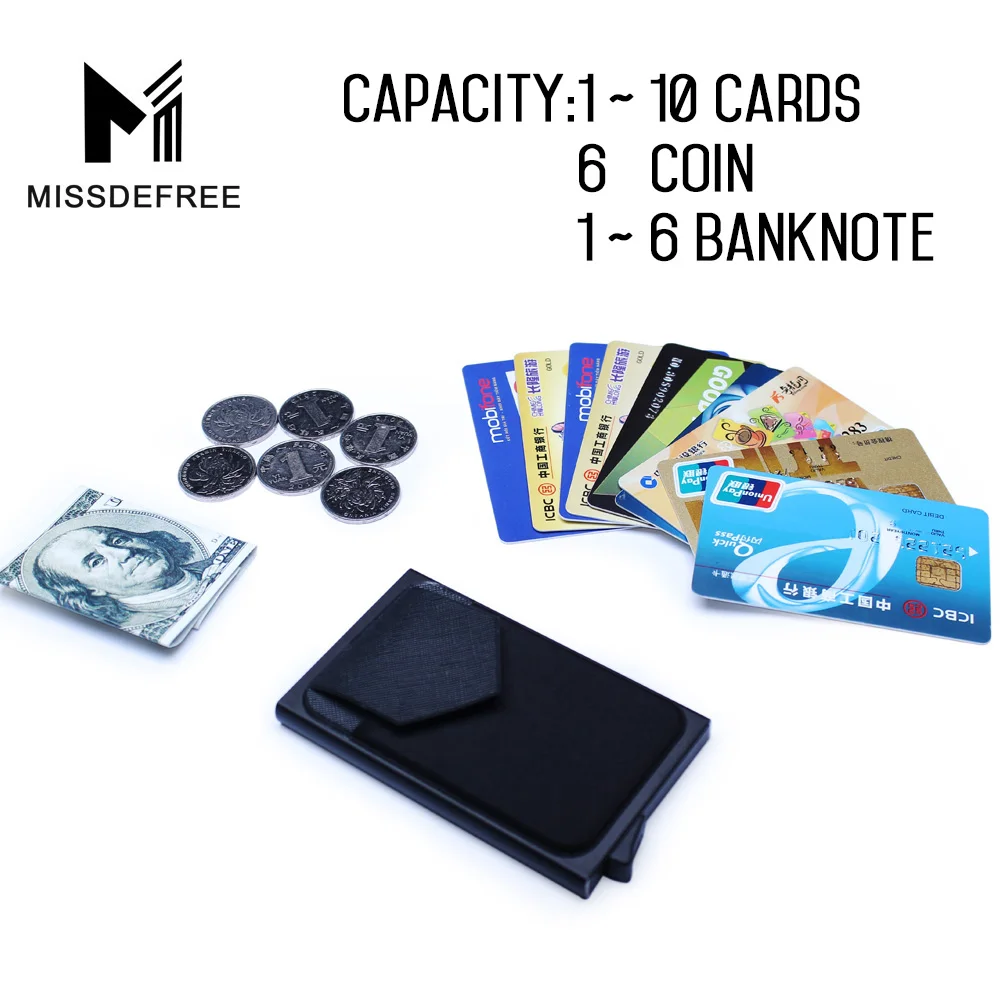 Aluminum Wallet With Back Pocket ID Card Holder RFID Blocking Mini Slim Metal Wallet Automatic Pop up Credit Card Coin Purse Aluminum Wallet With Back Pocket ID Card Holder RFID Blocking Mini Slim Metal Wallet Automatic Pop up Credit Card Coin Purse