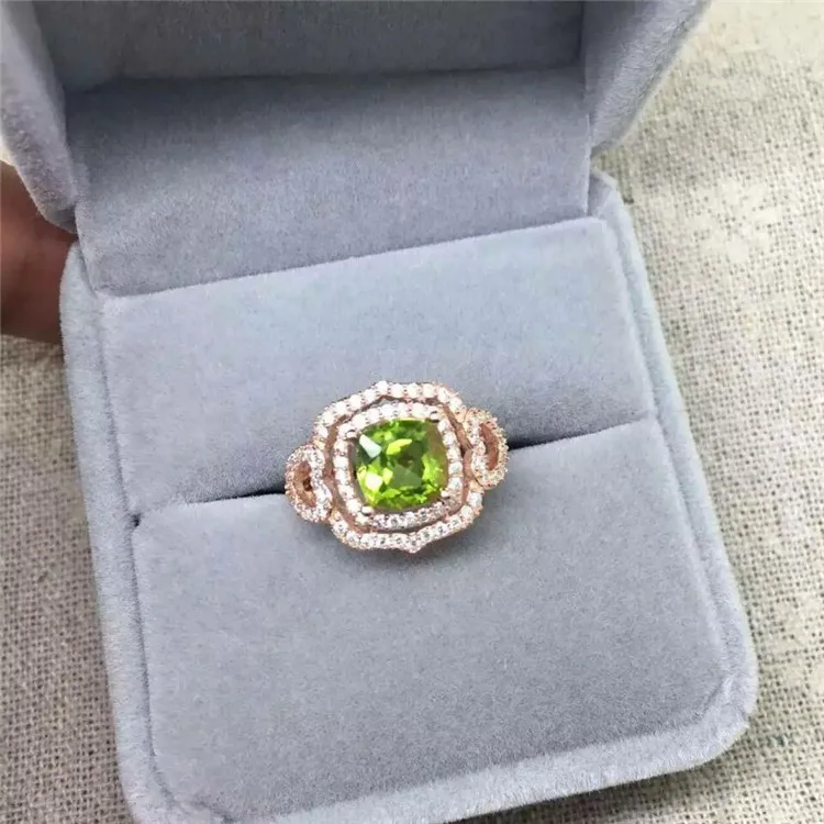 KJJEAXCMY fine jewelry 925 серебро и Природный оливин кольцо с высокое качество супер огонь цвет женский стиль кольцо