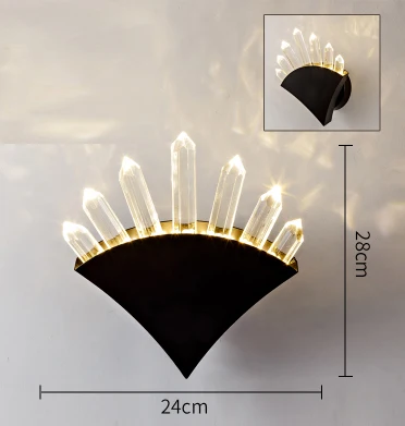 Современный художественный Хрустальный настенный светильник для гостиной, коридора, отеля, клуба, Креативный светодиодный настенный светильник, спальни, кабинета, роскошное светодиодное настенное бра - Цвет абажура: D 1 light