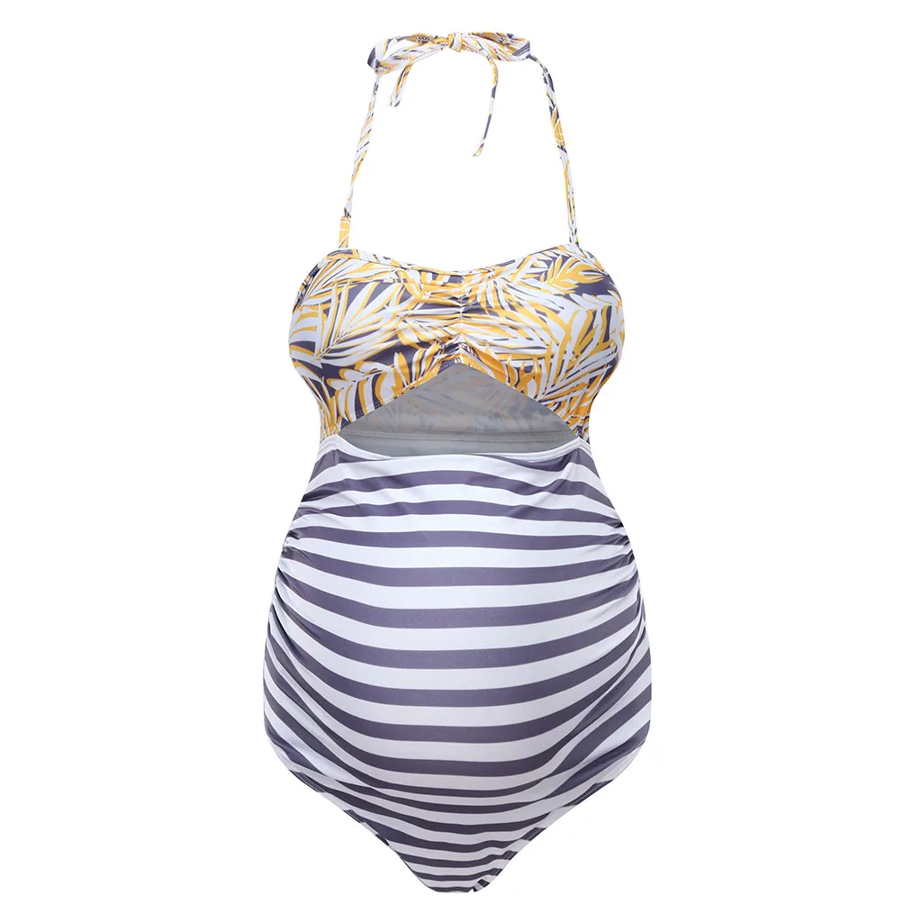 Танкини для беременных женщин пуш-ап бикини с цветочным принтом купальник пляжная одежда костюм для беременных комбинезон спагетти бретелька Монокини