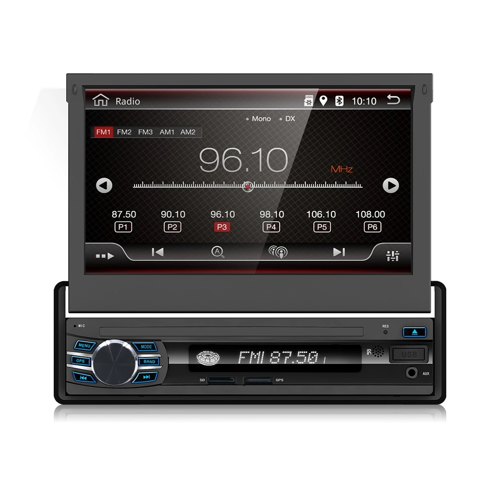 Sale Car Radio 1 din Android 7.1 Wifi Autoradio Stereo Player Universal GPS Navigation Retractable Screen Bluetooth+Free camera usb 2