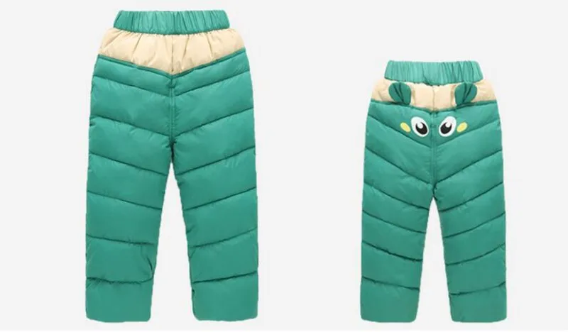 COOTELILI  80-130cm Warm Winter Boys Pants Trousers For Kids Elastic Waist Cotton Thicken Snowsuit Baby Pants Boys Clothes  (4)