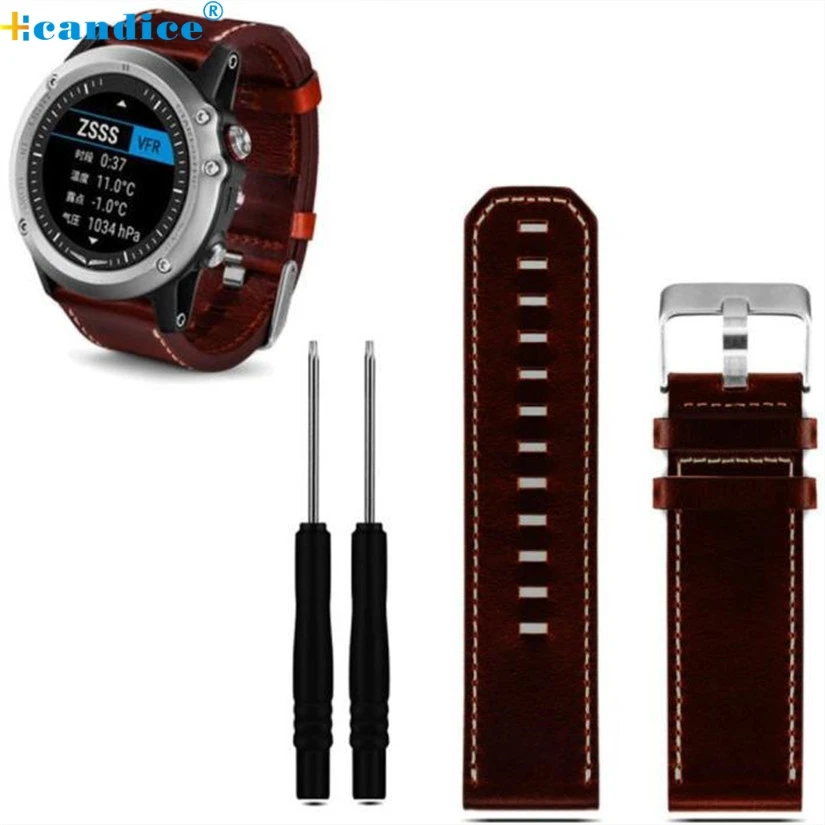 

Watch Band With Tools For Garmin Fenix 3  Luxury Leather Strap Replacement Perfect Gift Dec29
