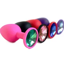 Small Medium Large Silicone Butt Plug with Crystal Jewelry Smooth Touch Anal Plug No Vibration Anal Sex Toys for Woman Anal Toy small medium large silicone butt plug with crystal jewelry smooth touch anal plug no vibration anal sex toys for woman men gay