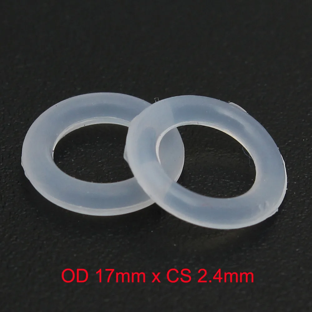 

OD 17mm x CS 2.4mm SILICONE Rubber Washers Gasket High Temperature ORing O Ring O-Ring