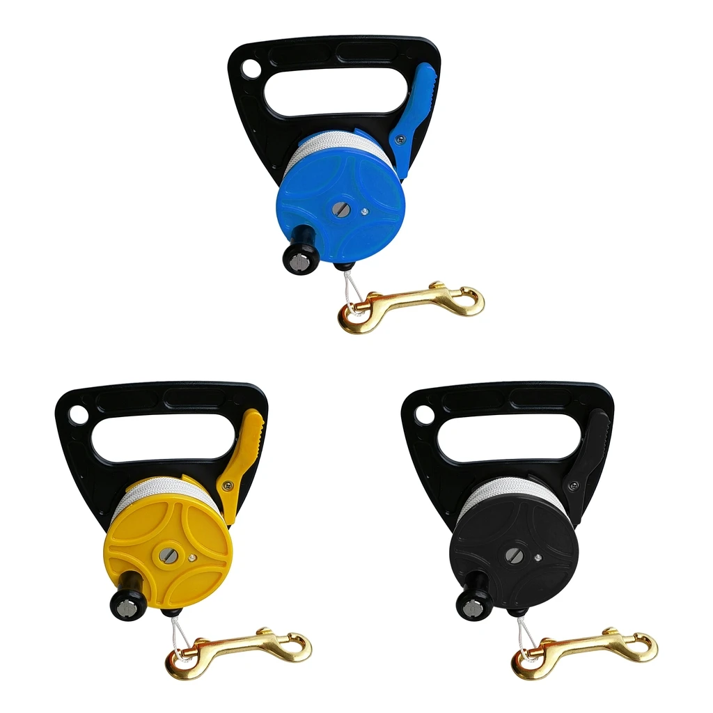 Multi Purpose SMB Dive Reel Kayak Anchor & Handle, 272ft Line, Thumb Stopper, Dual End Bolt Snap for Scuba Diving