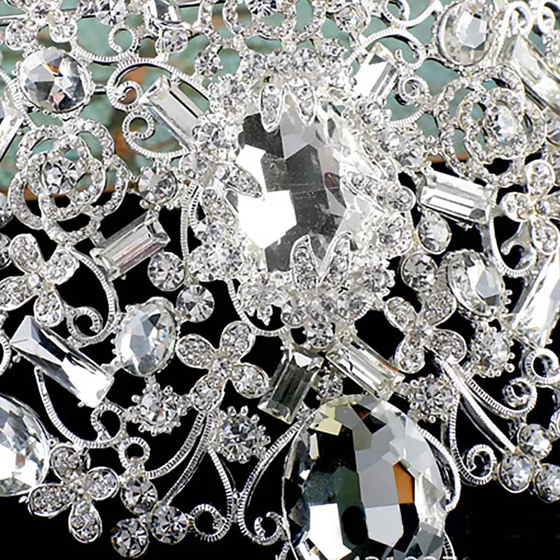 Tanie Barokowa ślubna ślubne akcesoria do włosów królowa duże tiary i korony złoty czerwony kryształ Rhinestone Noiva diadem panny młodej chluba BH