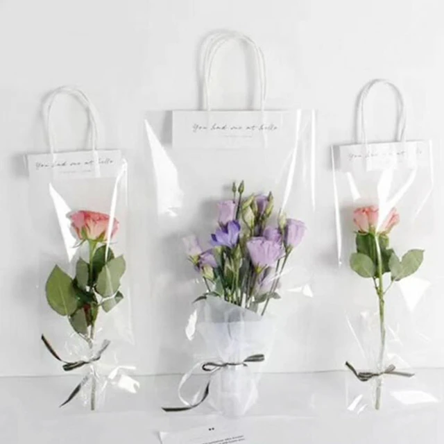 Set of 5 Flower Gift Warp Cardboard Bags