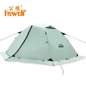 Hewolf Outdoor Four Seasons 2 Person Winterized Winter Tent Double Layer Beach Tourist Camping Tent Snow Skirt 1