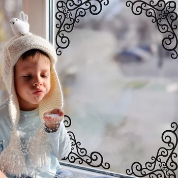 

Customized Window glass mirror edges wall sticker Waterproof vinyl glass decal home decoration diy removable stickers 4pcs/lot