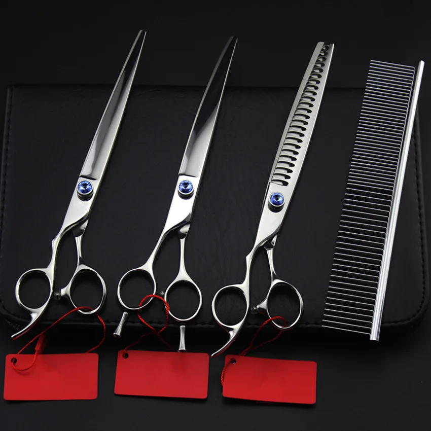 4 kit upscale Professional left hand pet 8 inch shears dog grooming hair scissors cutting barber