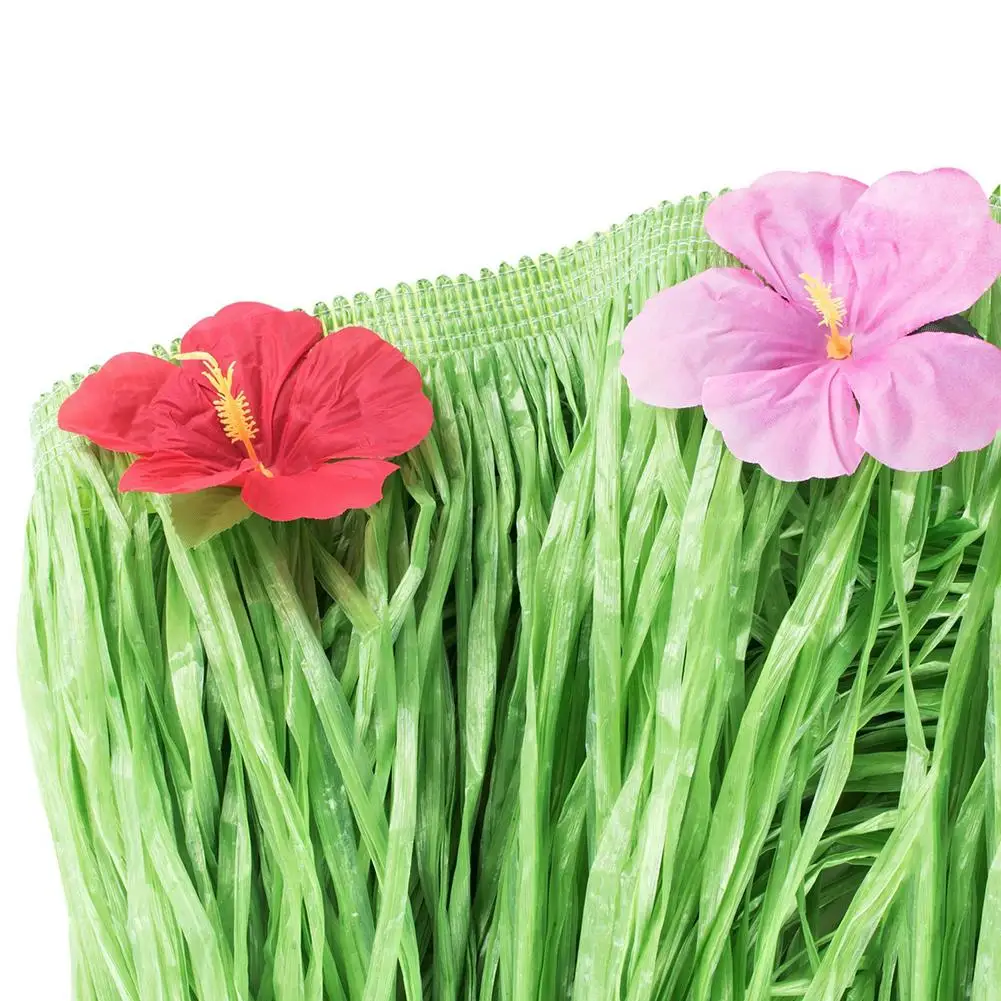 Цветы искусственная трава настольная юбка украшения для вечеринки в гавайском стиле Luau Свадебная вечеринка многоразовые вечерние украшения стола