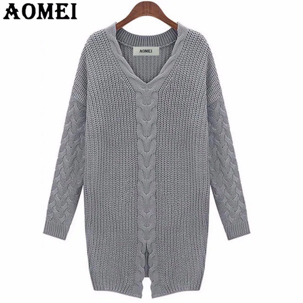 

Plus size Women Pullover Gray Camel Sweater XL XXL 5XL Front Split Autumn Winter Casual Loose Style Knit Fashion Tops New Jumper
