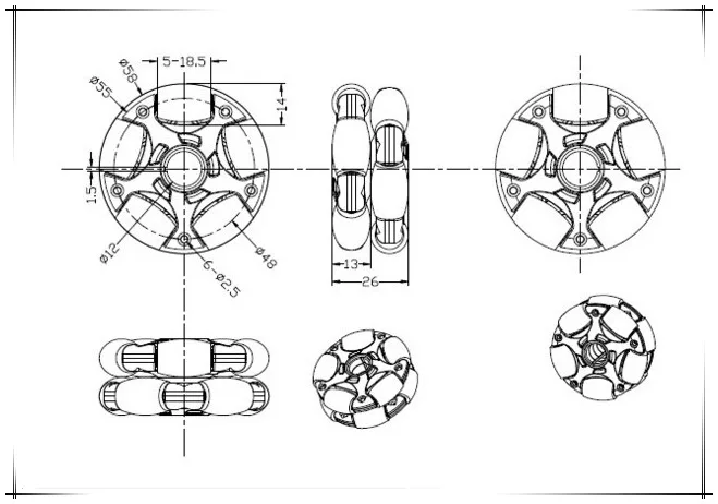 1 шт. 58 мм Omni/универсальное колесо для Arduino робот автомобиль шасси комплект для DIY Роботизированная моторная платформа соревнований RC игрушка