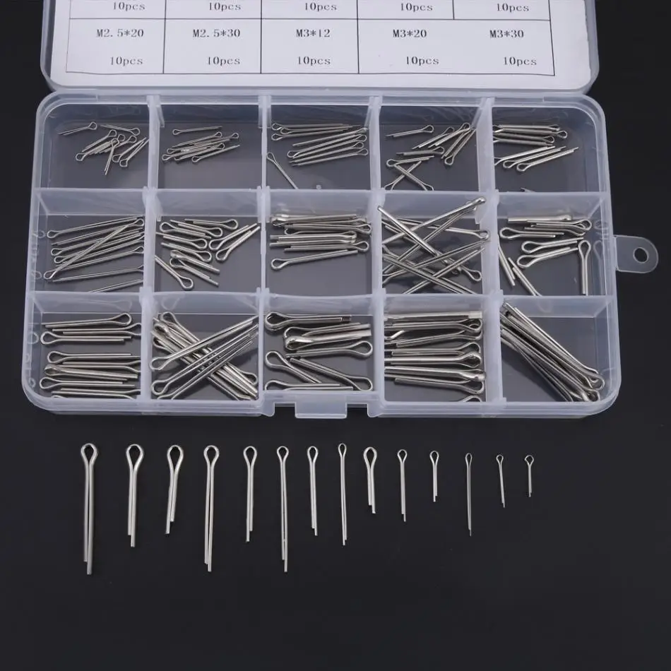 Tool Cotter Pins Silver Industrial Assortment Replacement Stainless Steel 