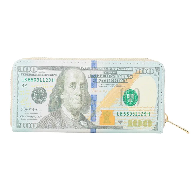 New Fashion Women S Wallets Female Dollar Euro Bill Print Pu New Fashion Women S Wallets Female Dollar Euro Bill Print Pu Leather Long Purse Card Cash Holders Change Wallet Clutch