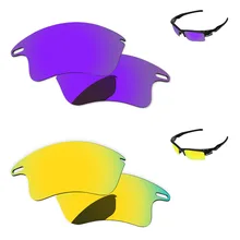 24 K золотой и плазменный фиолетовый 2 пары Поляризованные Сменные линзы для быстрой куртки XL Солнцезащитные очки Рамка UVA и UVB Защита