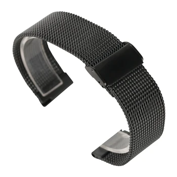 

18/20/22mm Mesh Stainless Steel Watch Band Black/Silver/Rose Gold Strap Hook Buckle Men Watches Replacement Bracelet for Huawei