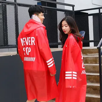 

Men Fashion Raincoat Women Thicken Impermeable Rainwear Black Rain Clothes covers Red Poncho Waterproof Hooded Rain Coat