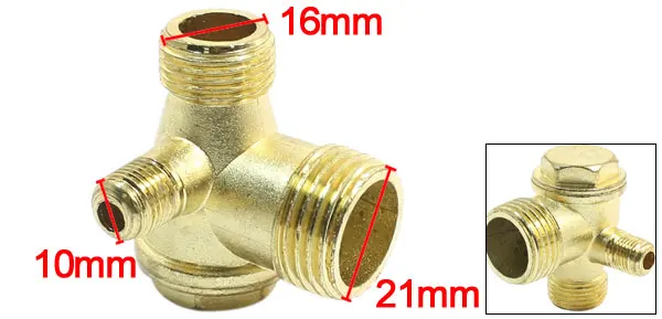10mm 16mm 21mm 3-Outlet Male Threaded Brass Check Valve for Air Pump Compressor