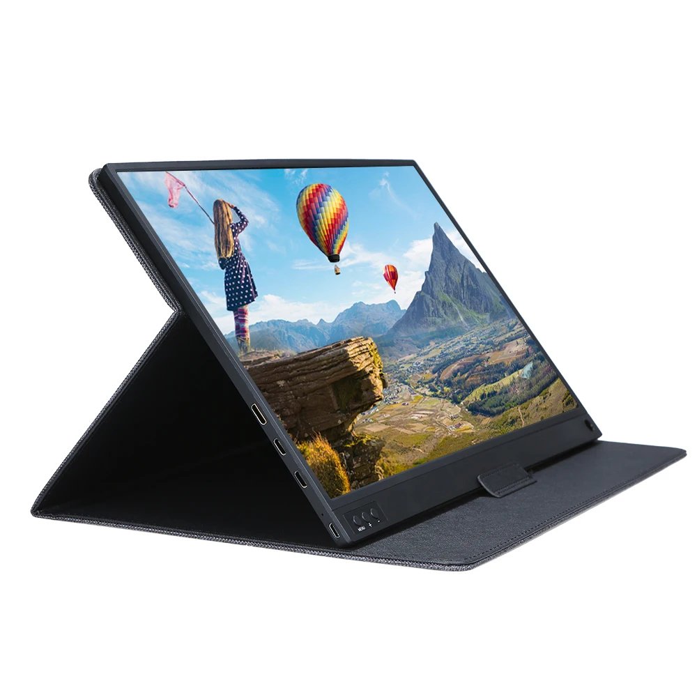  T-bao Portable Monitor Expansion Screen 1920x1080 HD IPS 15.6-inch Display LED Monitor with Leather