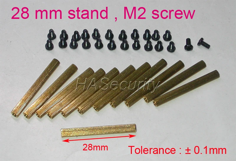 28 мм(12 шт.) Латунная Статуэтка/скоба/Дырокол с M2-4mm винтом(24 шт.) для камеры безопасности модуль печатной платы установка в сборе