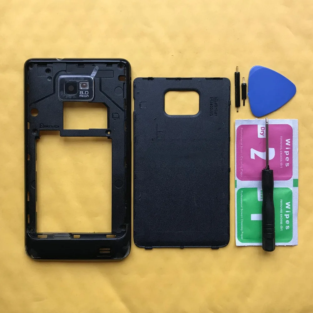 

Original Phone Housing Case For Samsung Galaxy S2 S II I9100 9100 Middle Frame With Rear Back Battery Cover And Buttons