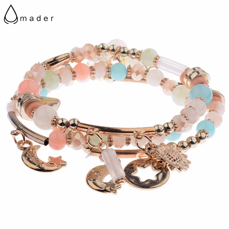 

Amader 2017 Fashion Women's Bracelets Set 3Pcs/Lot Spring Summer High Quality Charm Beads Women Bracelets Jewelry HXB003