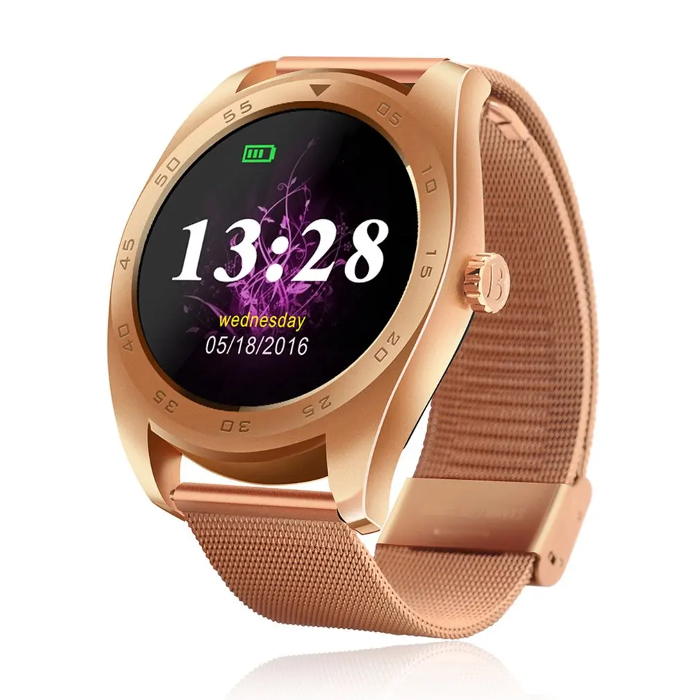 

Bluetooth 4.0 Call Message Reminder Sports Pedometer Anti-lost Heart Rate Monitor Steel Strap Smartwatch For Android IOS