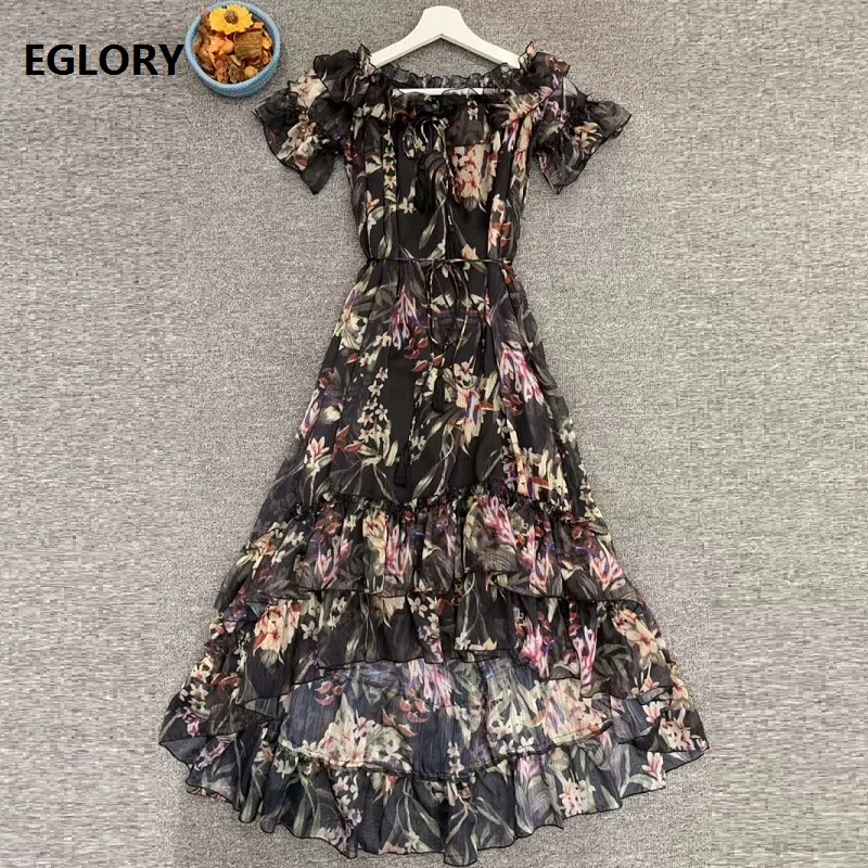 

Bohemian Long Dress 2019 Summer Beach Style Women Sexy Off Shoulder Charming Floral Print Asymmetrical Sexy Long Maxi Dress Sun