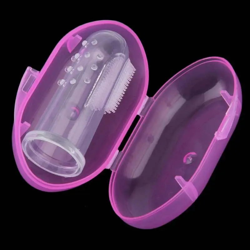 Комплекты для здравоохранения для новорожденных и детей постарше, Мягкая Силиконовая зубная щетка, массажер для зубов - Цвет: Розовый