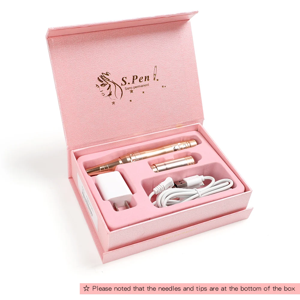 

Solong Tattoo Permanent Makeup Pen Tattoo Machine 15 Needles Cartridge Rotary Guns 15 Tips EM804