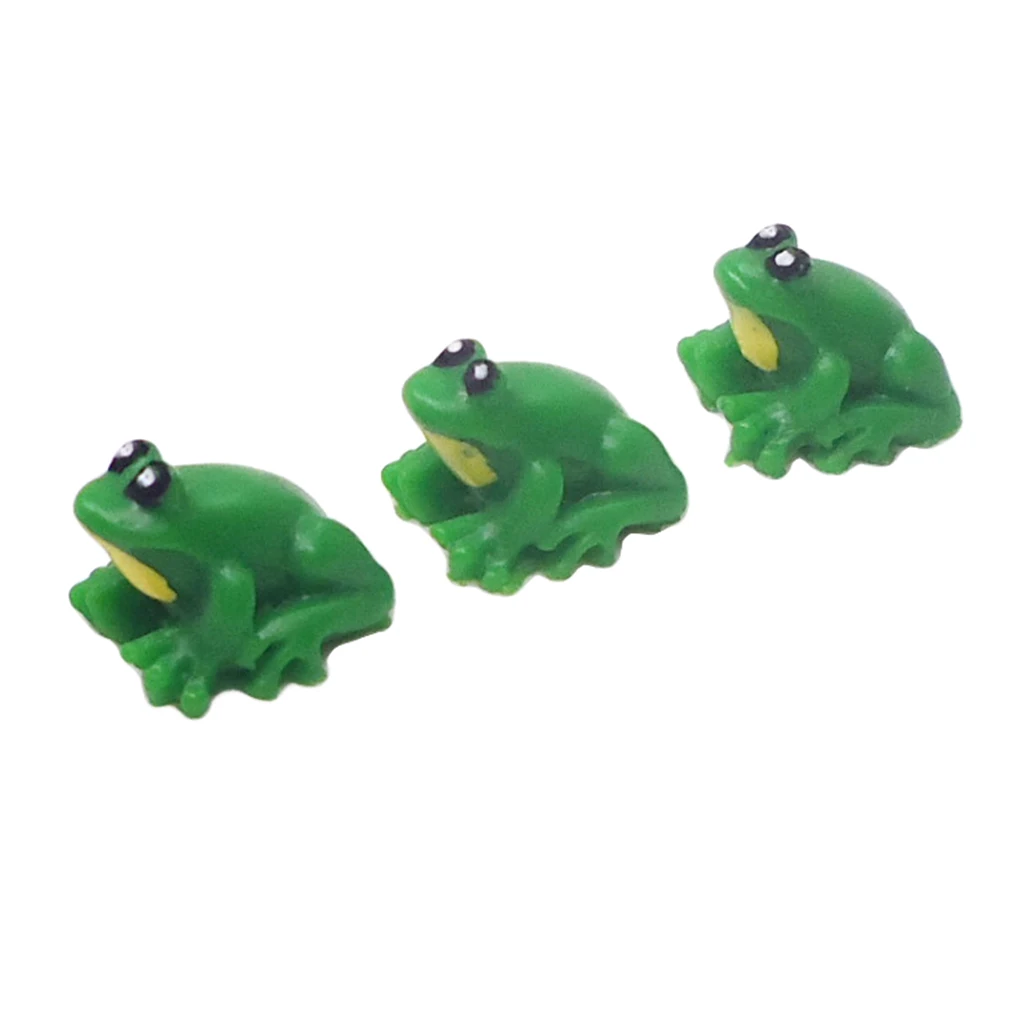 3 Pieces 1/12 Miniature Resin Frog Animal Model For Dolls House Room Garden Yard Decoration