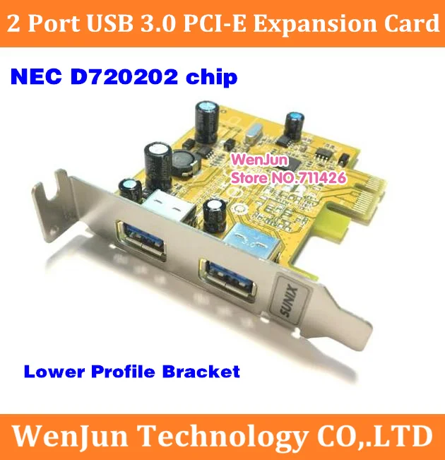 Плата расширения PCI E USB 3 0 2 порта с нижним профилем|Компьютерные кабели и разъемы|