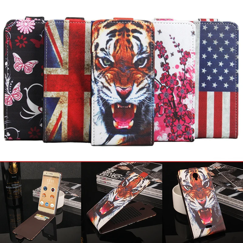

Lingmao for Oukitel K4000 Lite Case Leather Flag Tiger Pattern Flip Card Slot Wallet Phone Case Cover for Oukitel K4000 Lite