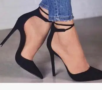 

2018 new sexy hollow fashion rivets one-word high-heeled explosions women's shoes.