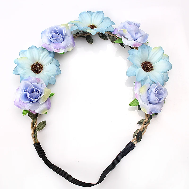 

M MISM 2019 New Fashion Women Lady Bohemian Style Wreath Flower Crown Wedding Garland Forehead Hair Head Band Beach Wreath