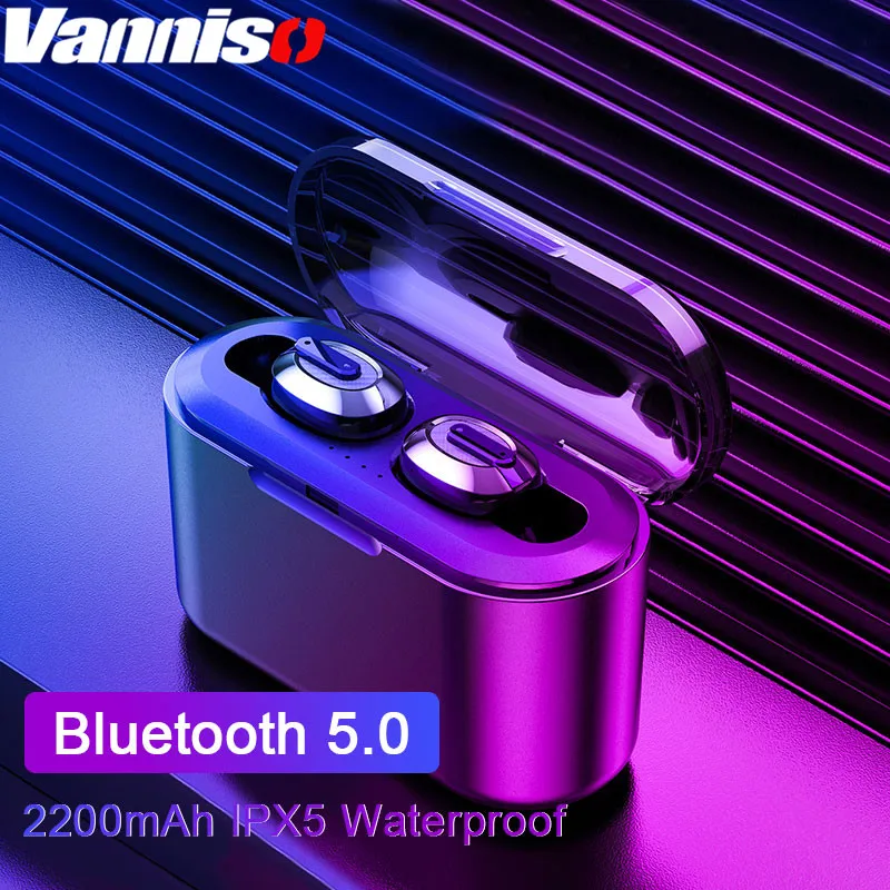 

Vanniso Bluetooth Earphone TWS HBQ Wireless Blutooth 5.0 Earphone Handsfree Headphone Sports Earbuds Stereo Headset Charging Box