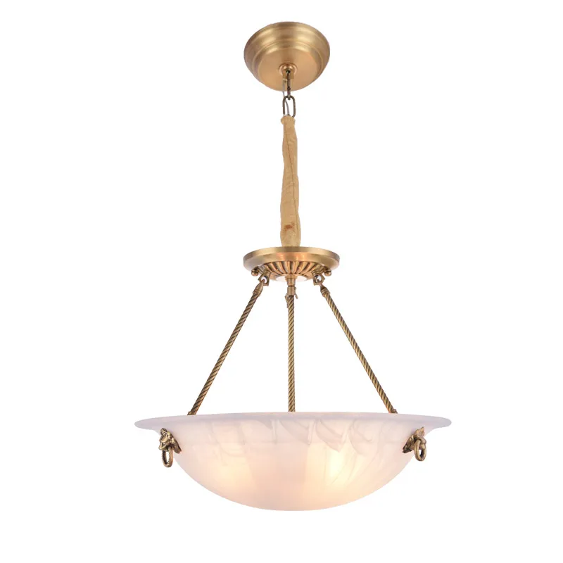 

European 6 head chandelier lamp glass copper American style living room bedroom dining creative home hotel shop art decorative