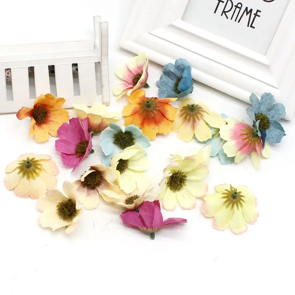 

5pcs 5cm Artificial Flowers Daisy With Core Wedding Decoration Simulation Flower Home Decor for Scrapbooking Handicraft
