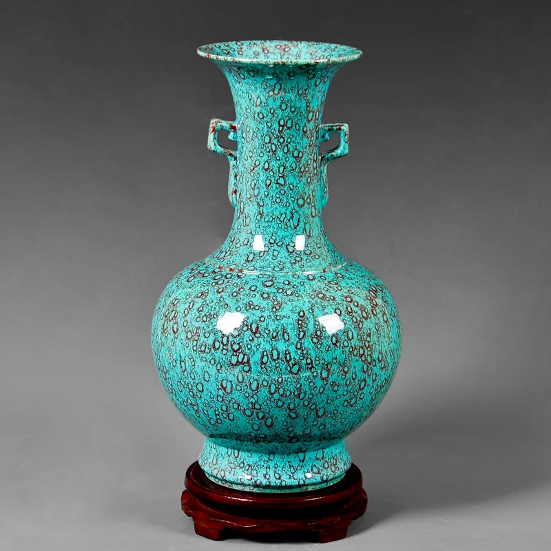 Jingdezhen antique ceramic vase vintage flower bottle kiln change color