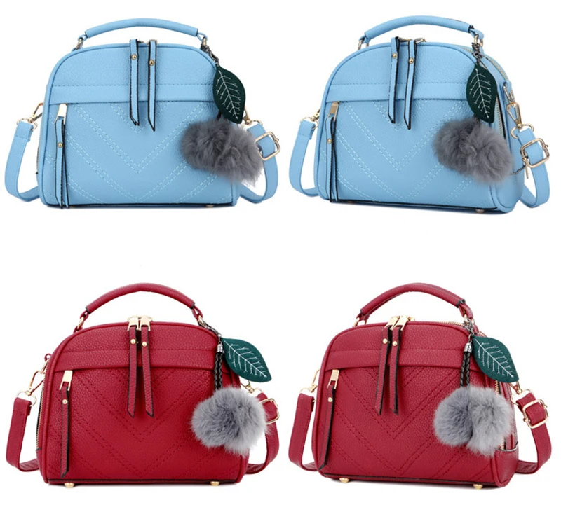 Женская сумка-мессенджер из искусственной кожи, одноцветная маленькая сумка с клапаном, украшенная помпонами, сумка через плечо, сумка через плечо, женские клатчи, кошельки